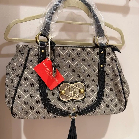 ❌SOLD❌Dooney & Bourke Black and Brown Satchel - Picture 1 of 9